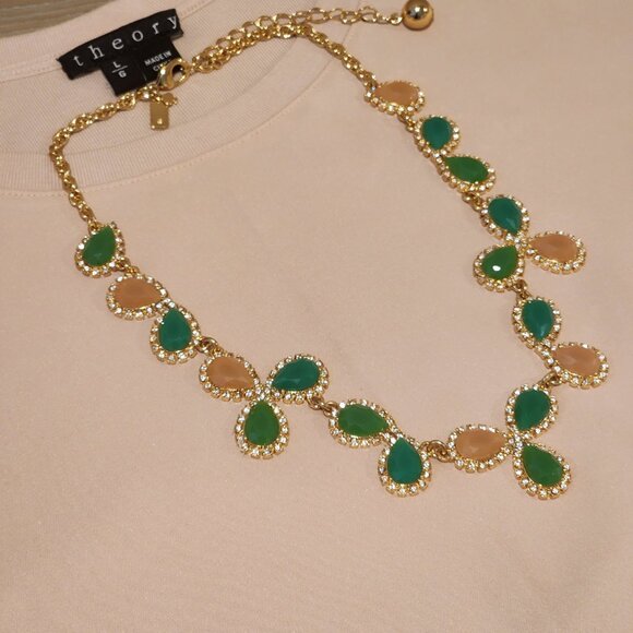 Brand New!! KATE SPADE New York: GumDrop| Green&Beige Stones|Crystals|Gold Metal - Picture 8 of 10